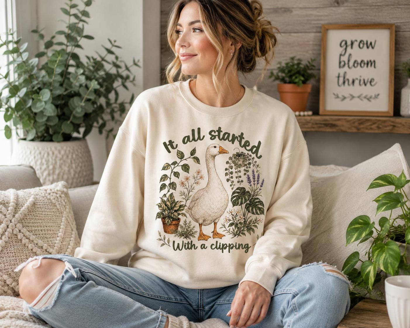 Goose Gardening PNG | Plant Lover Shirt Design (Digital Download)