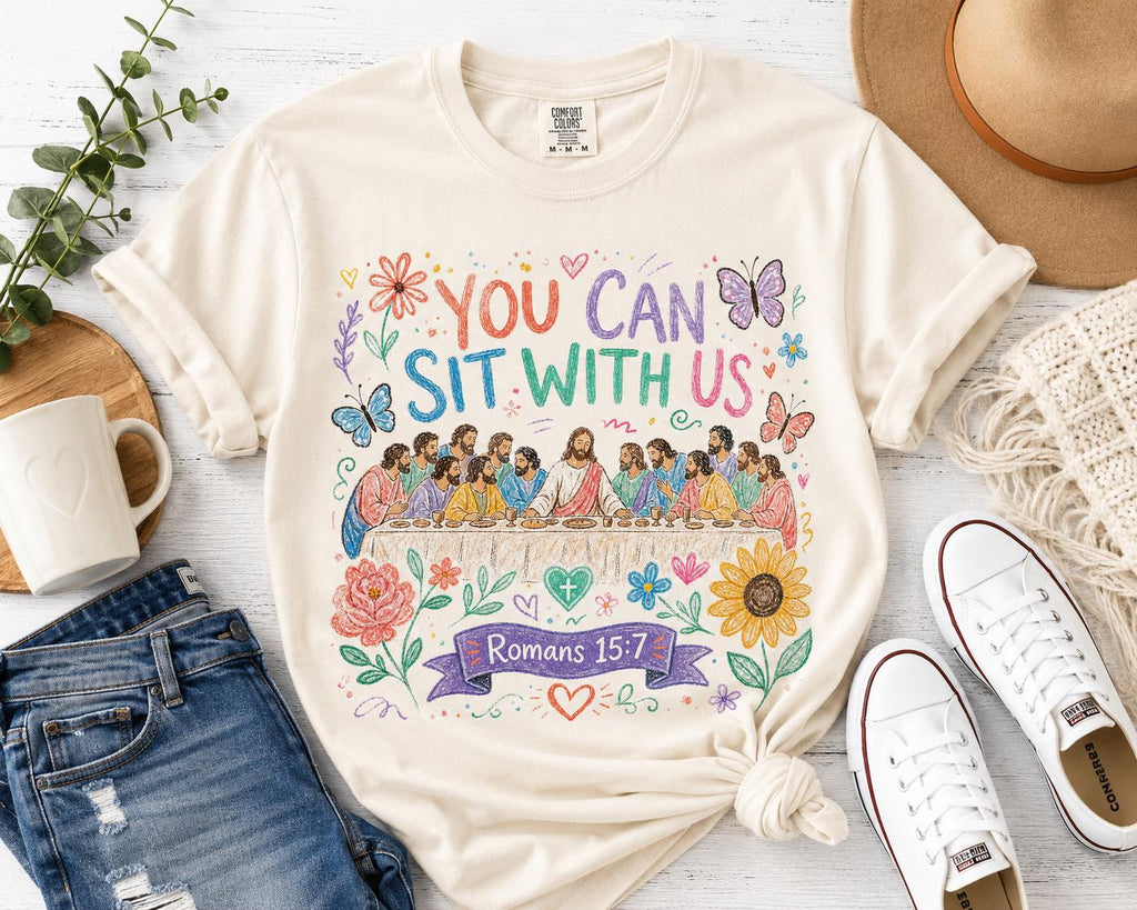 Christian Last Supper PNG, Romans 15:7 Shirt Design, Youth Group Apparel (Digital Download)