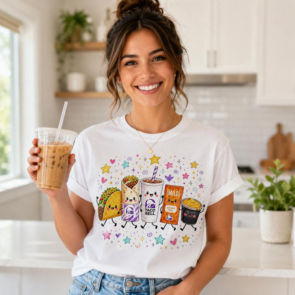 Kawaii Taco Bell Food PNG, Fast Food Sublimation Design (Digital Download)