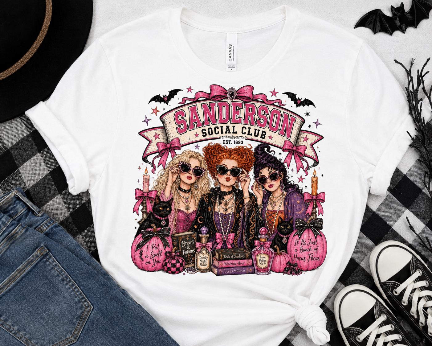 Sanderson Social Club PNG, Halloween Witches PNG, Hocus Pocus Inspired Design, Spooky Season , Sublimation, DTF Transfer