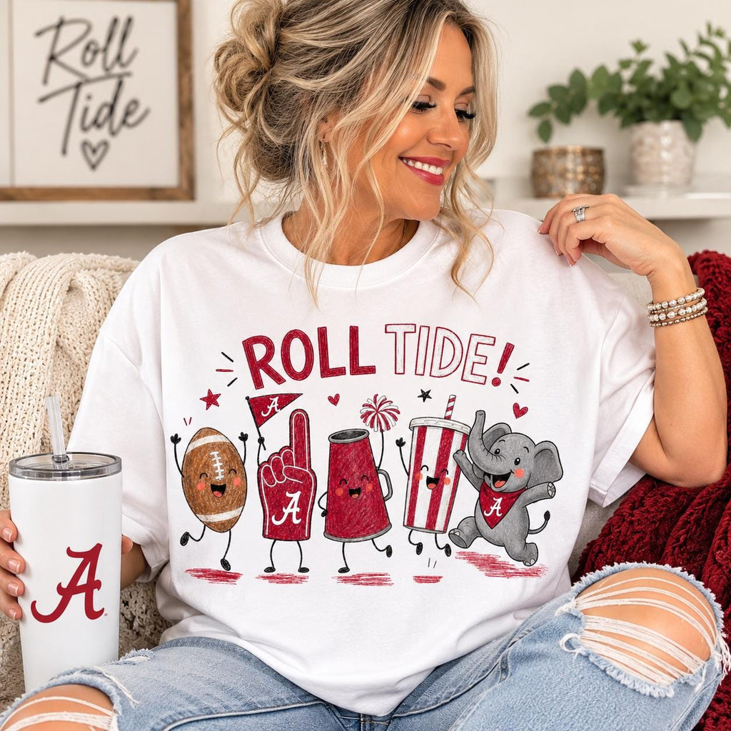 Roll Tide Mascot Squad PNG – Alabama Football Gameday Shirt Design (Digital Download)