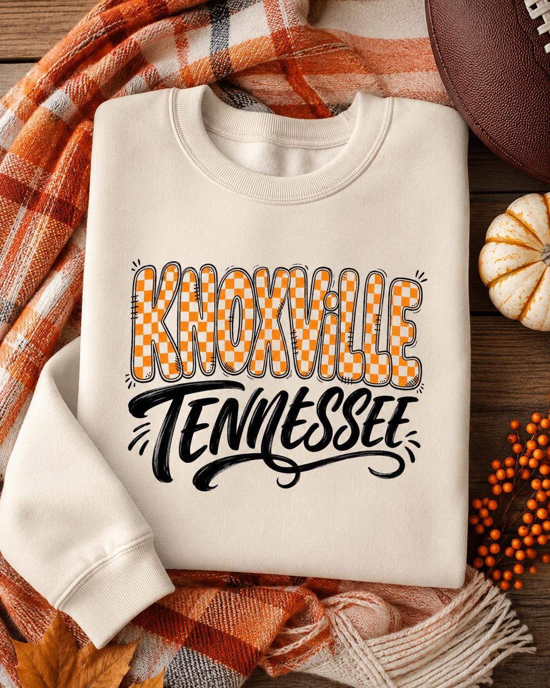 Knoxville Tennessee Checkerboard Design, Game Day Apparel (Digital Download)