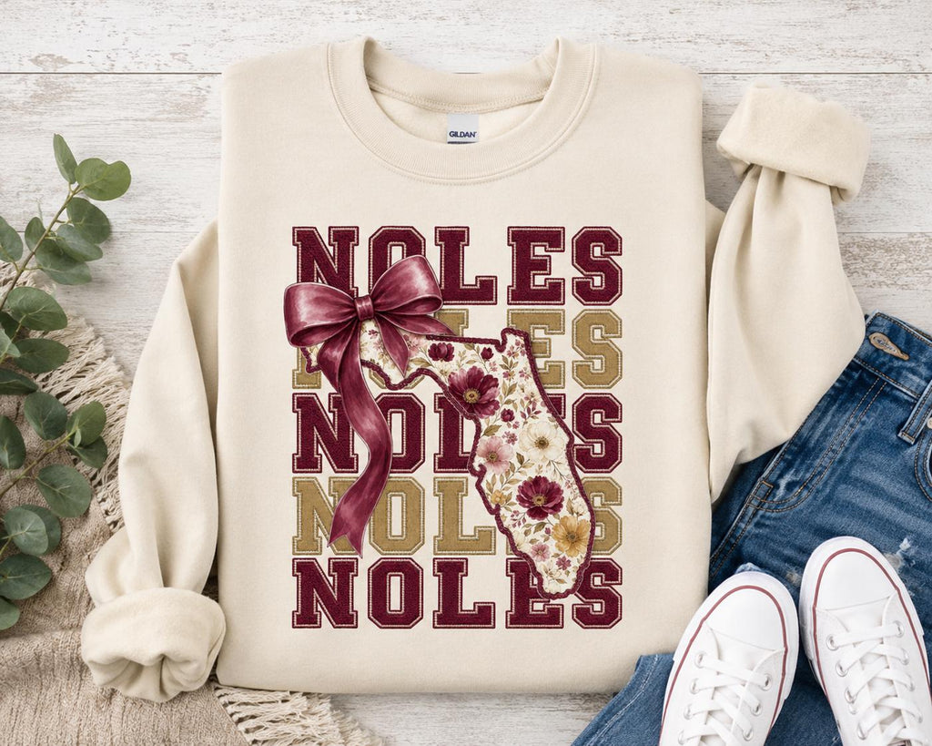 Noles Floral Florida PNG, Garnet Gold Football Graphic (Digital Download)