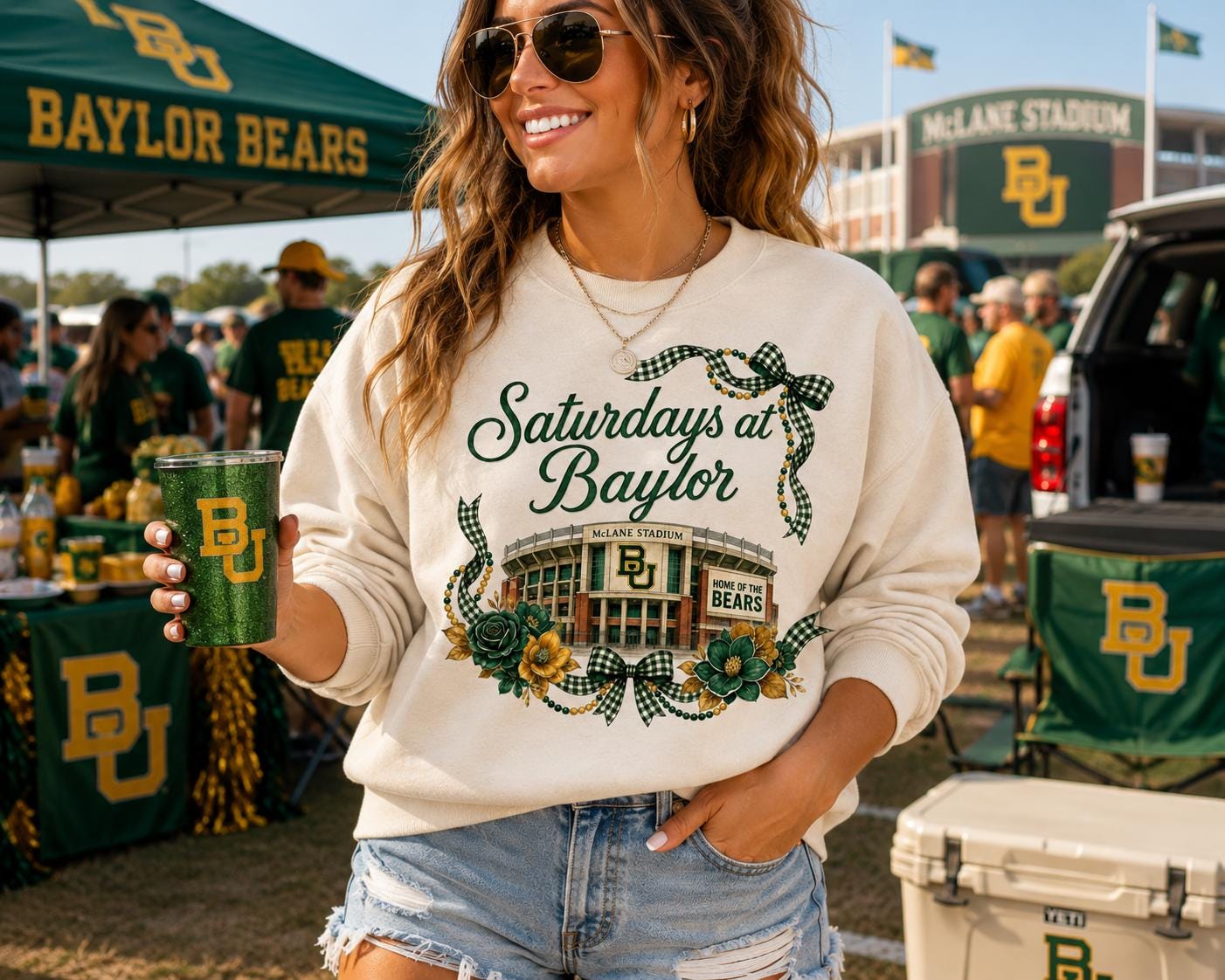 Baylor Bears Football PNG | McLane Stadium Game Day Shirt Design (Digital Download)