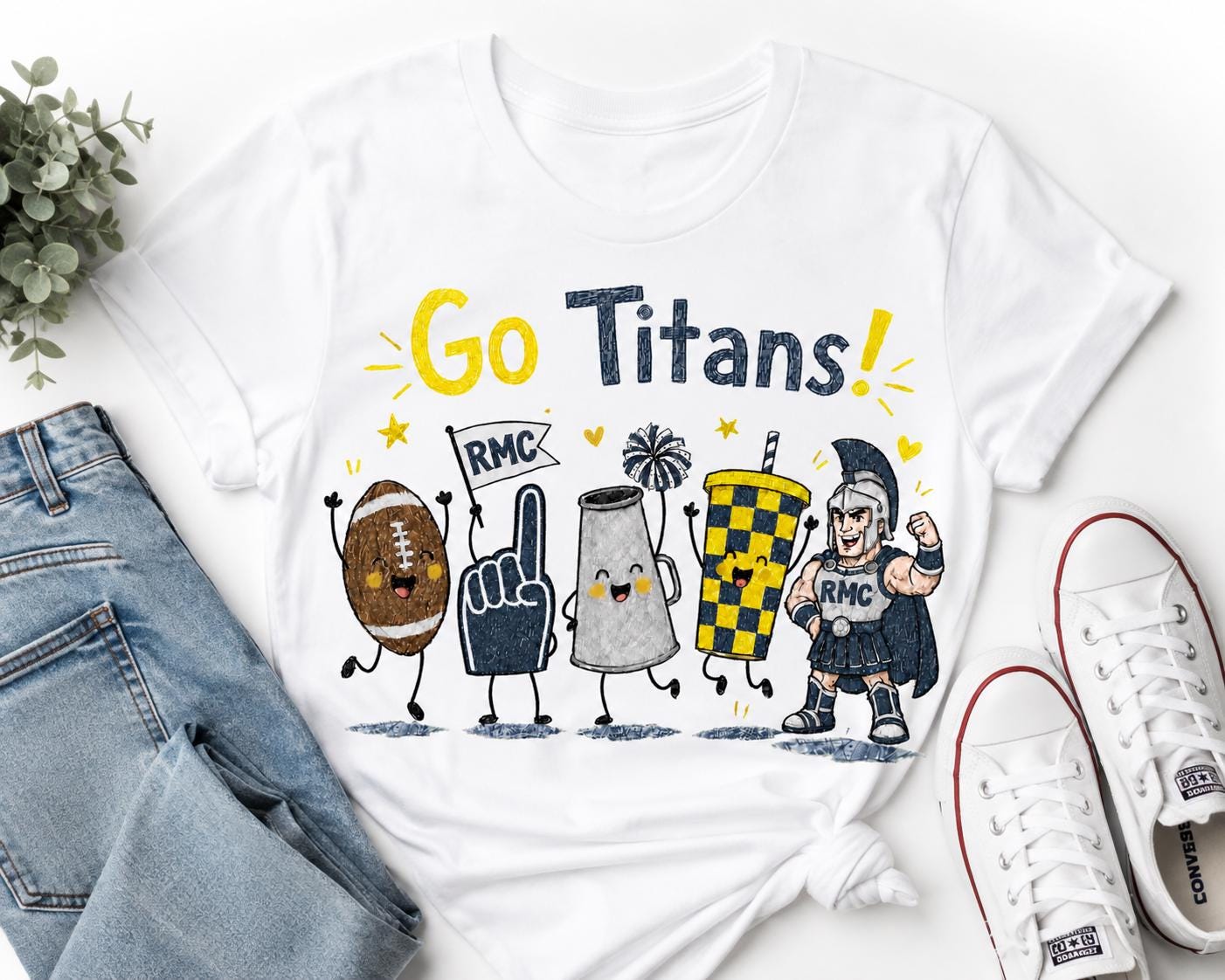 Go Titans Football Shirt, RMC School Spirit Game Day Tee