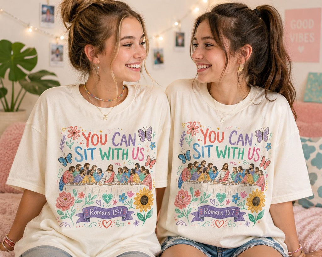 Christian Last Supper PNG, Romans 15:7 Shirt Design, Youth Group Apparel (Digital Download)