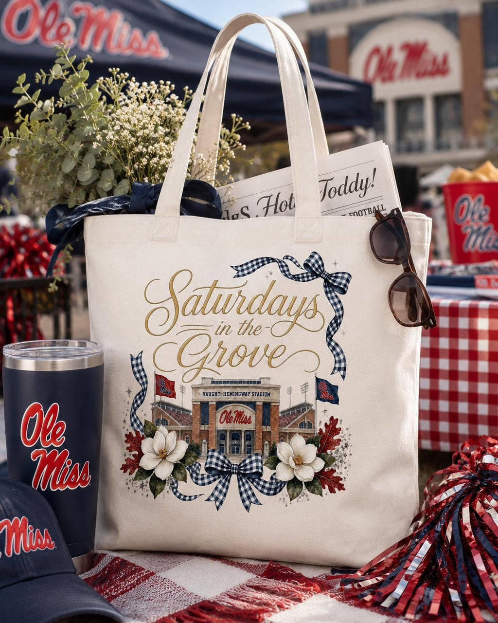 Ole Miss Saturdays in the Grove PNG | Watercolor Stadium Game Day Design (Digital Download)