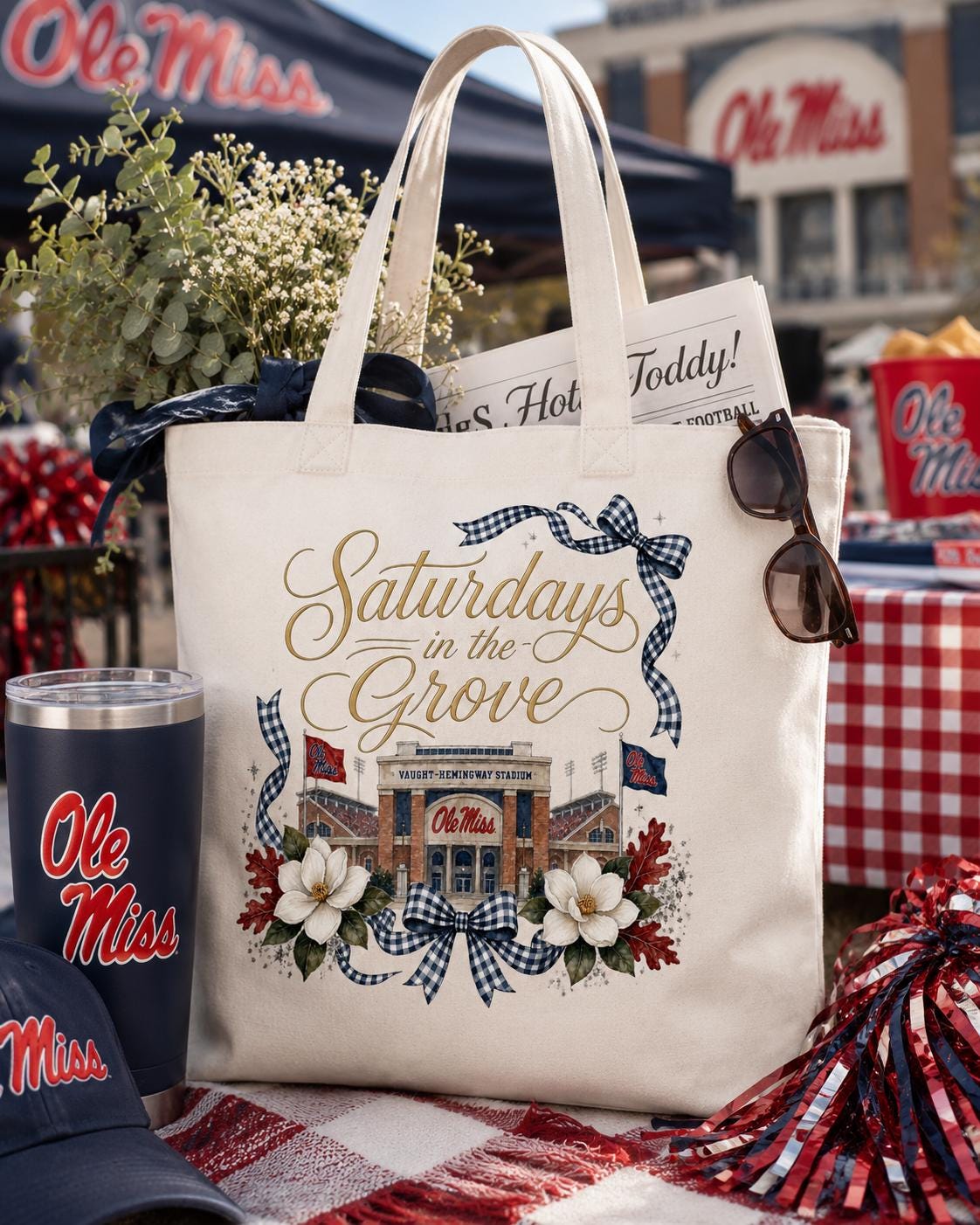 Ole Miss Saturdays in the Grove PNG | Watercolor Stadium Game Day Design (Digital Download)