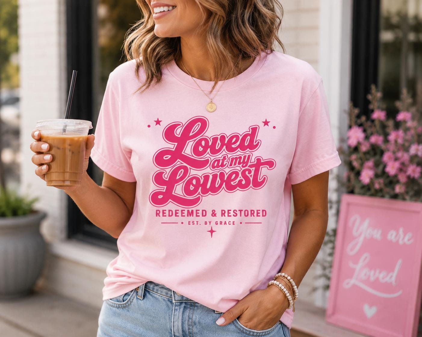 Loved at My Lowest PNG | Retro Christian Sublimation Design (Digital Download)