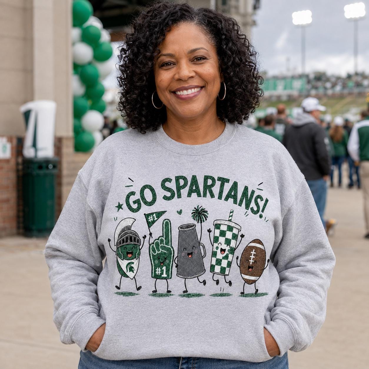 Go Spartans PNG, Spartan Football Game Day Design, Green School Spirit Sublimation, Football Fan Shirt Digital Download