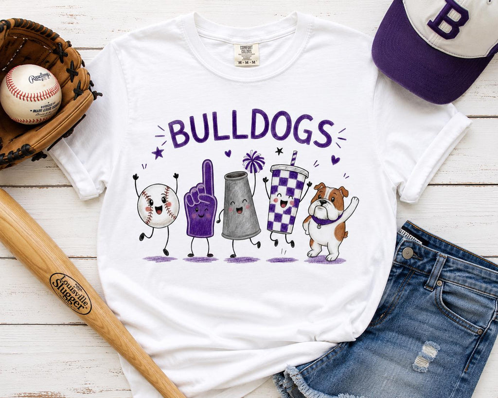 Bulldogs Baseball PNG, School Spirit Mascot, Game Day Design (Digital Download)