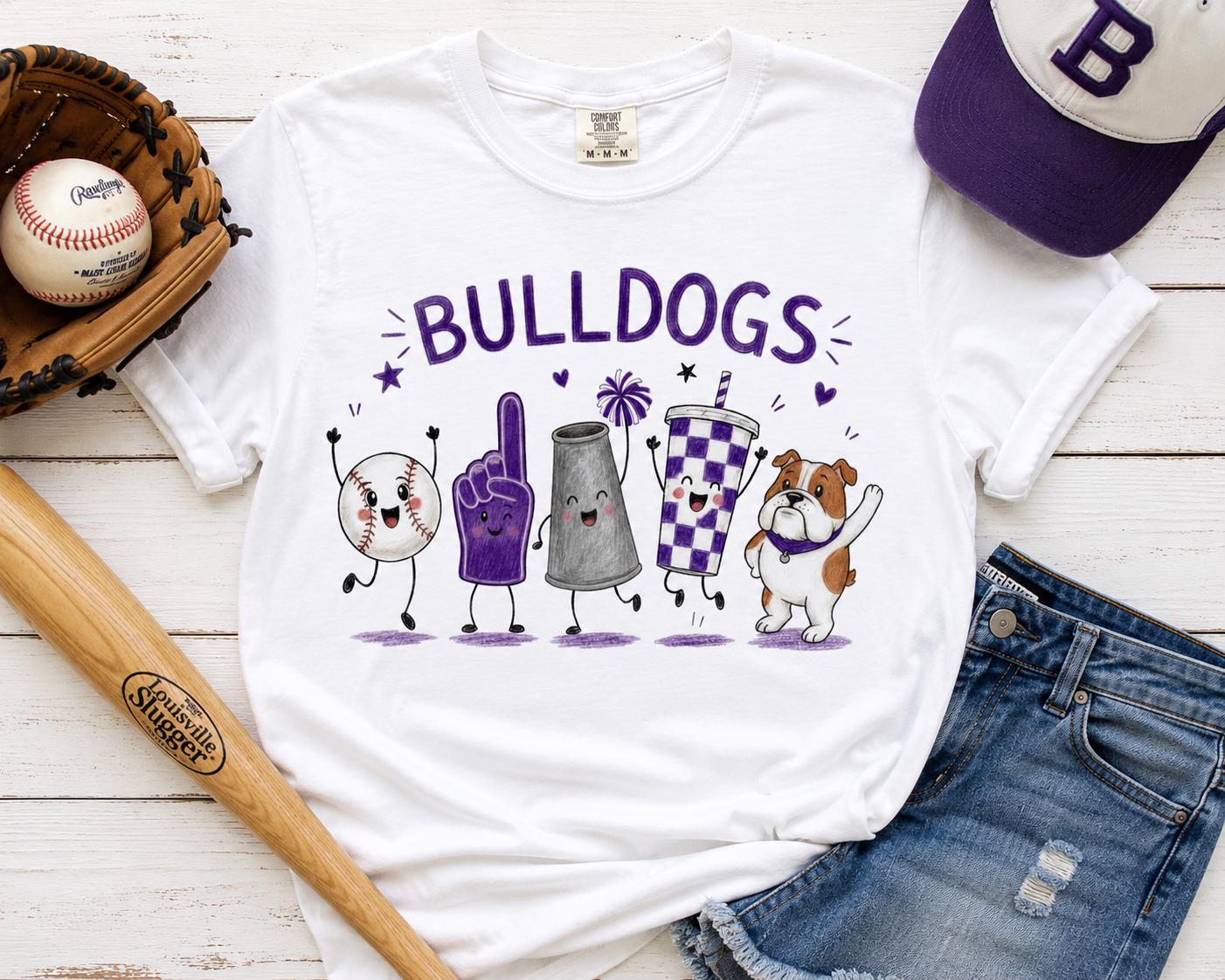 Bulldogs Baseball PNG, School Spirit Mascot, Game Day Design (Digital Download)