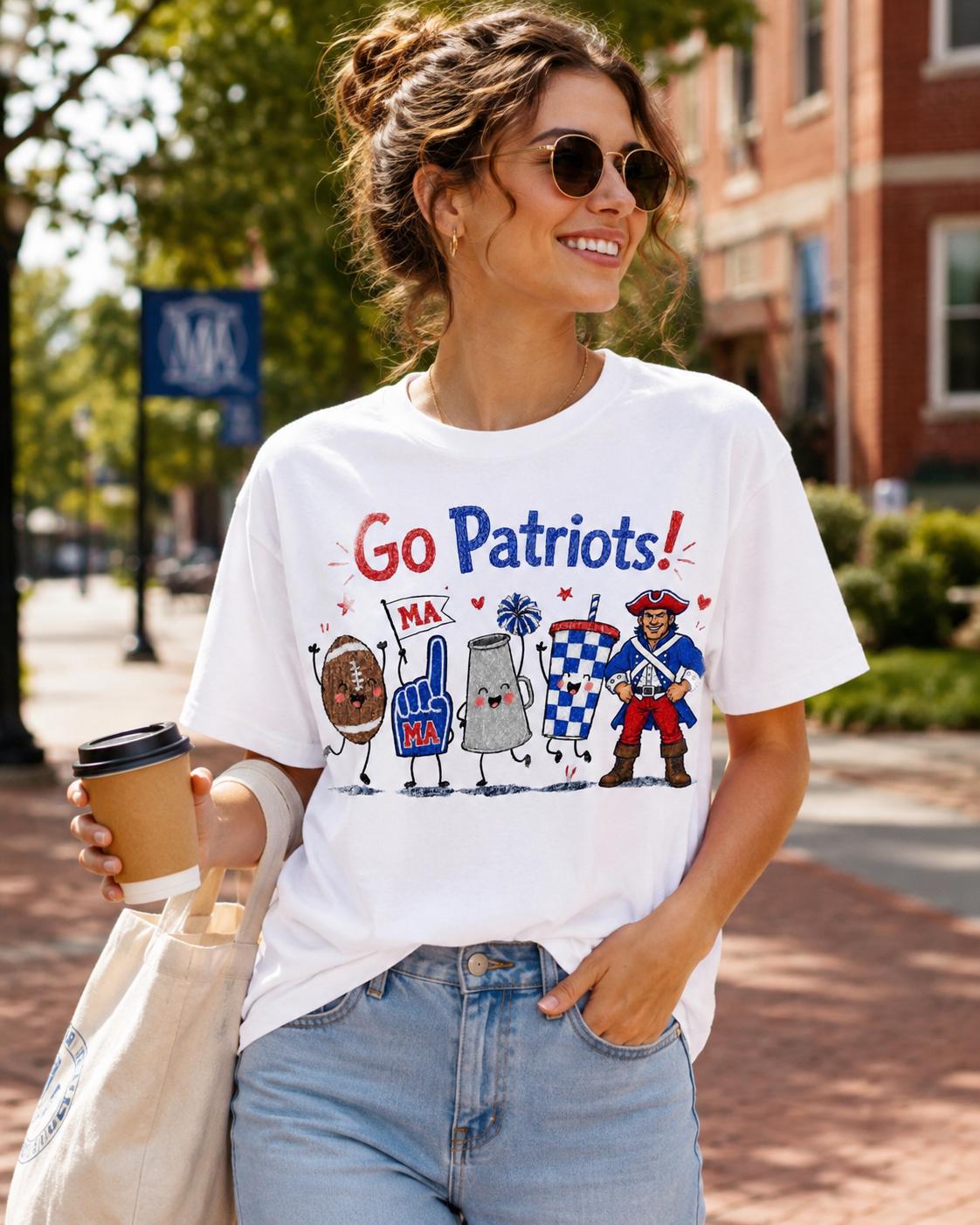 Marshall Academy Patriots Game Day PNG, Hand-Drawn Football Spirit Design (Digital Download)
