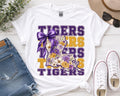 Tigers Floral Louisiana PNG, Purple Gold Game Day Graphic (Digital Download)