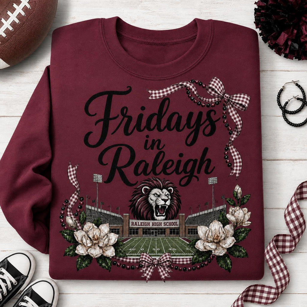 Fridays in Raleigh PNG, Maroon Black Football Game Day Digital Download