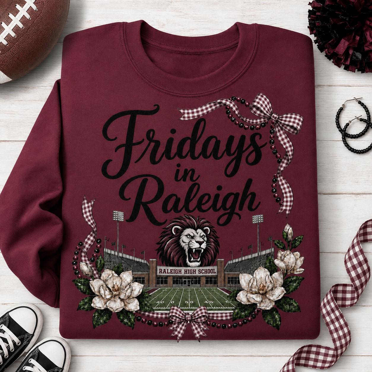 Fridays in Raleigh PNG, Maroon Black Football Game Day Digital Download