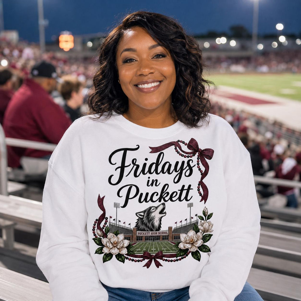 Puckett Wolves Football PNG, Maroon Black Game Day Design (Digital Download)