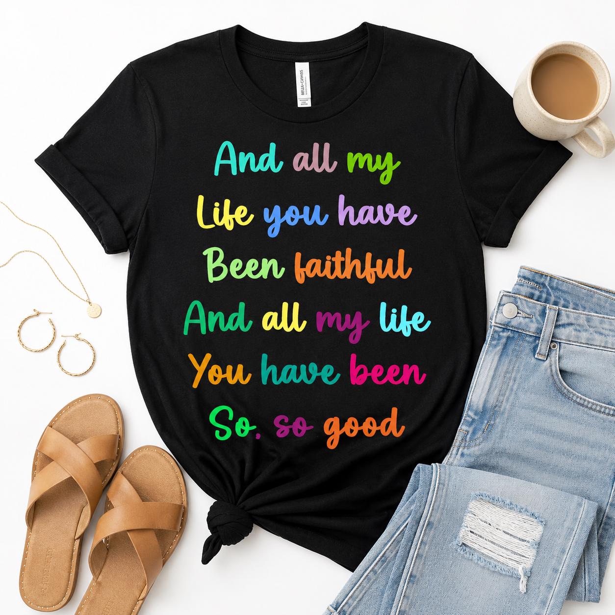 Faithful So Good Christian PNG, Colorful Worship Quote Design (Digital Download)
