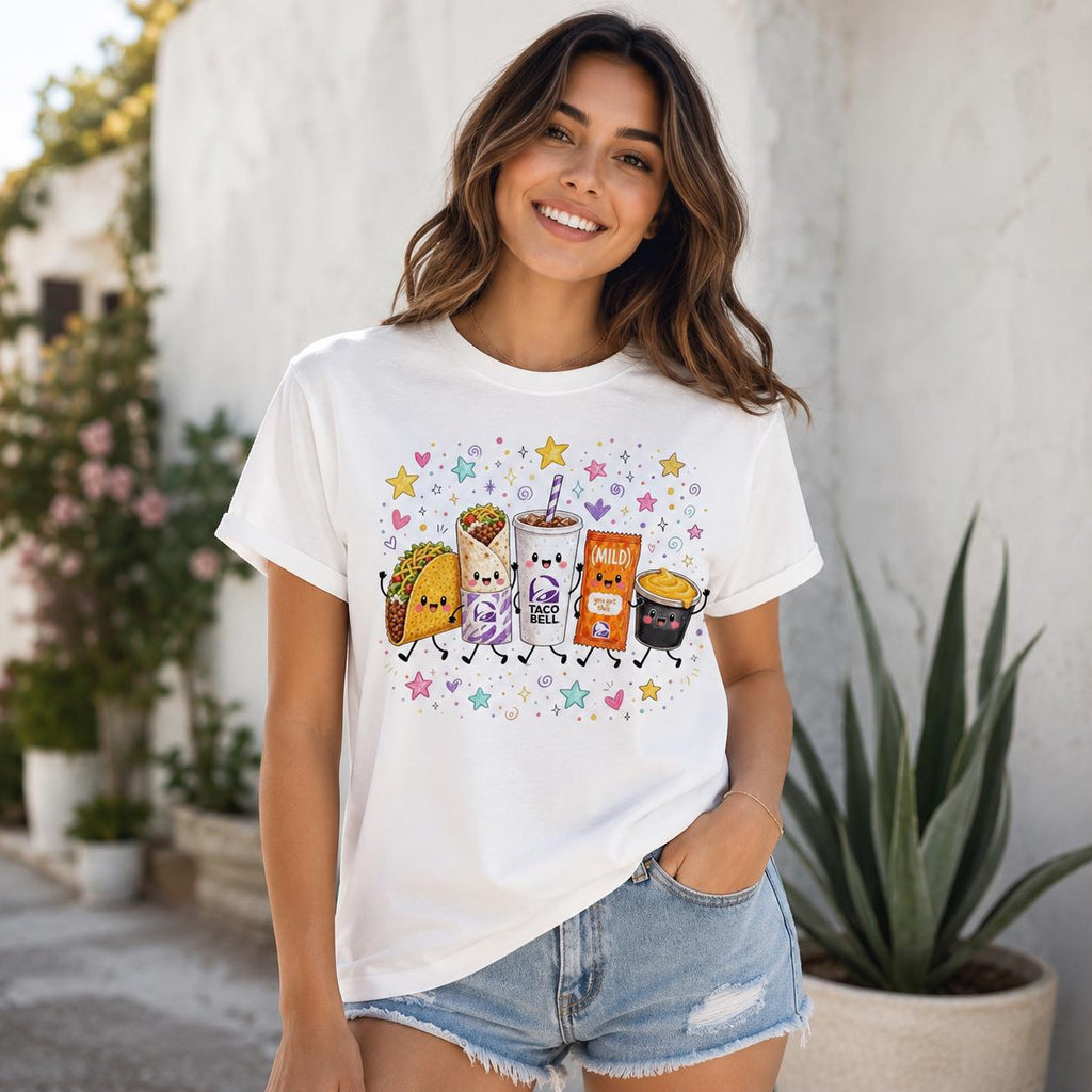 Kawaii Taco Bell Food PNG, Fast Food Sublimation Design (Digital Download)