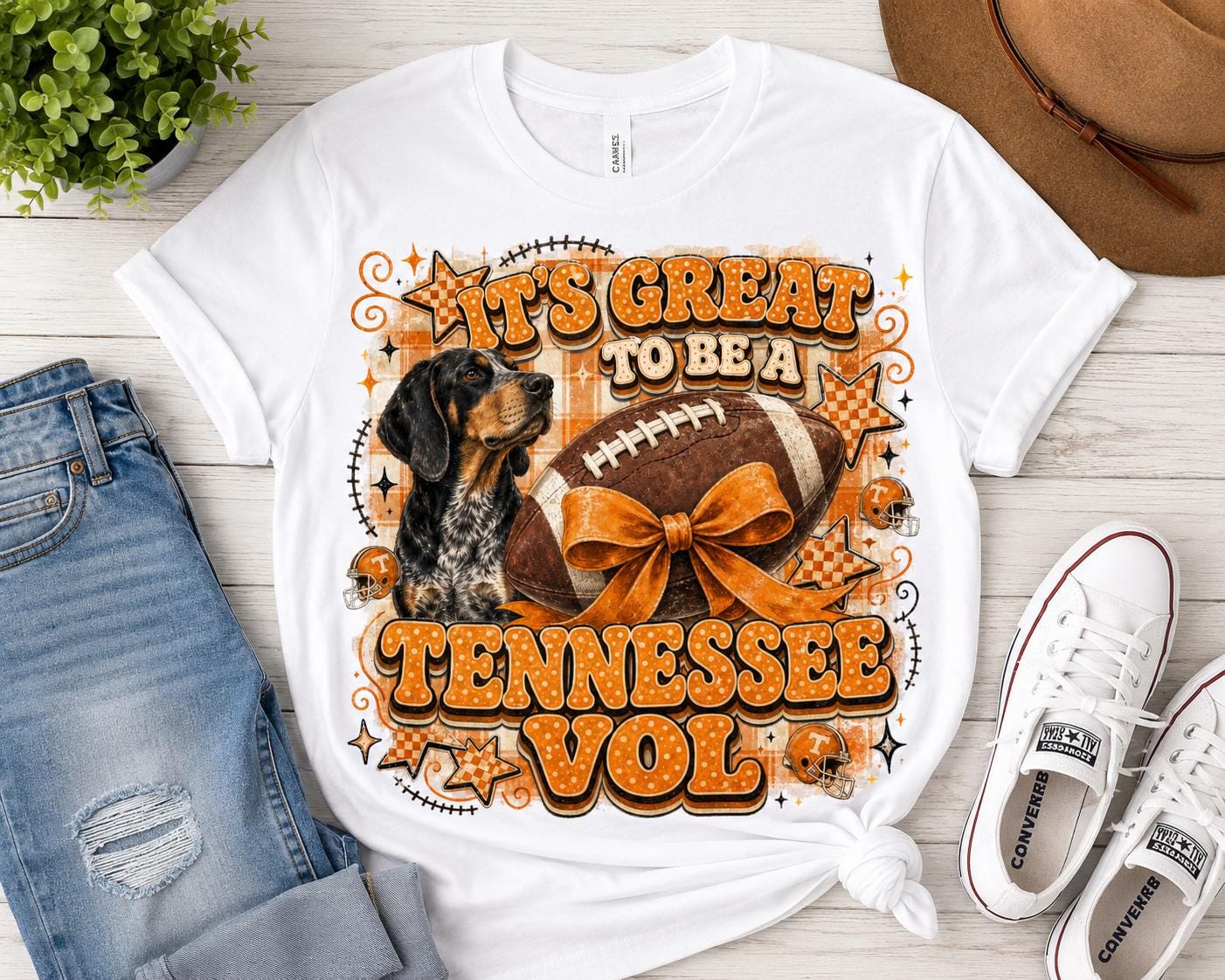 Tennessee Vols Football Dog Design | Retro Game Day PNG (Digital Download)