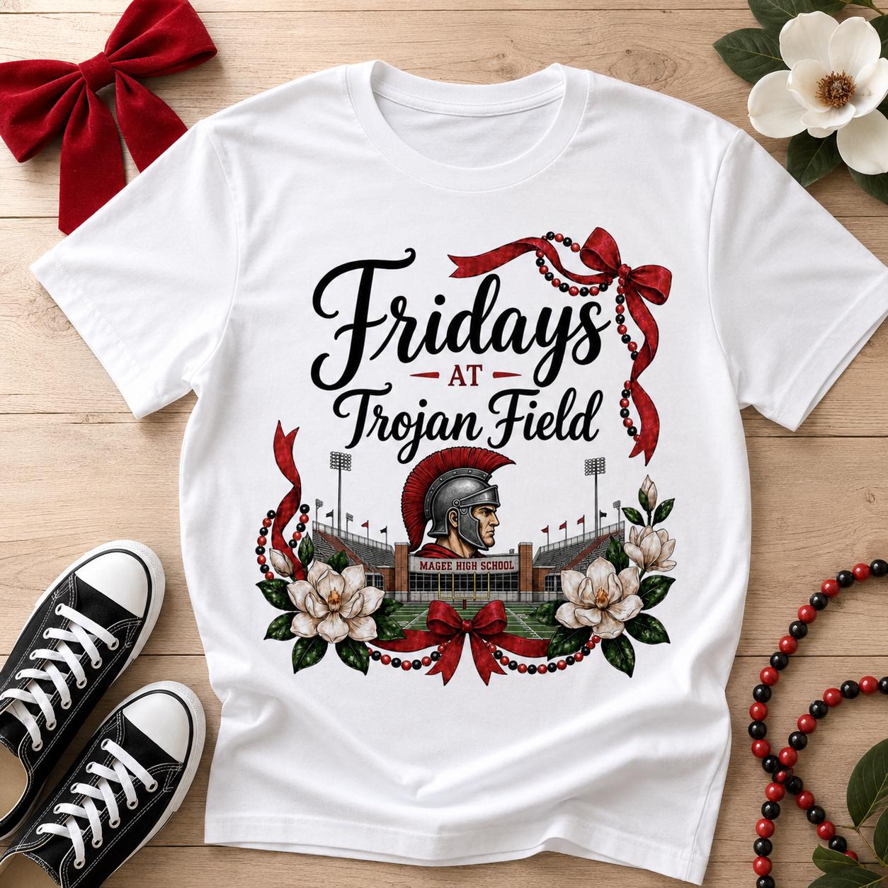 Magee Trojans Football PNG, Trojan Field Game Day Design, Red Black Spirit (Digital Download)
