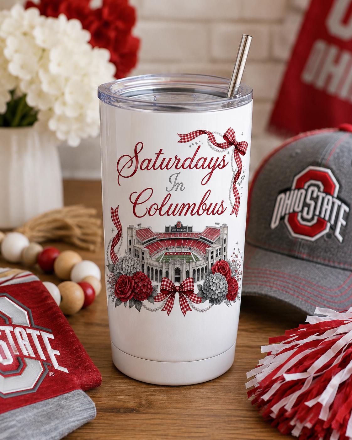 Saturdays in Columbus PNG, Ohio Stadium Game Day Design (Digital Download)