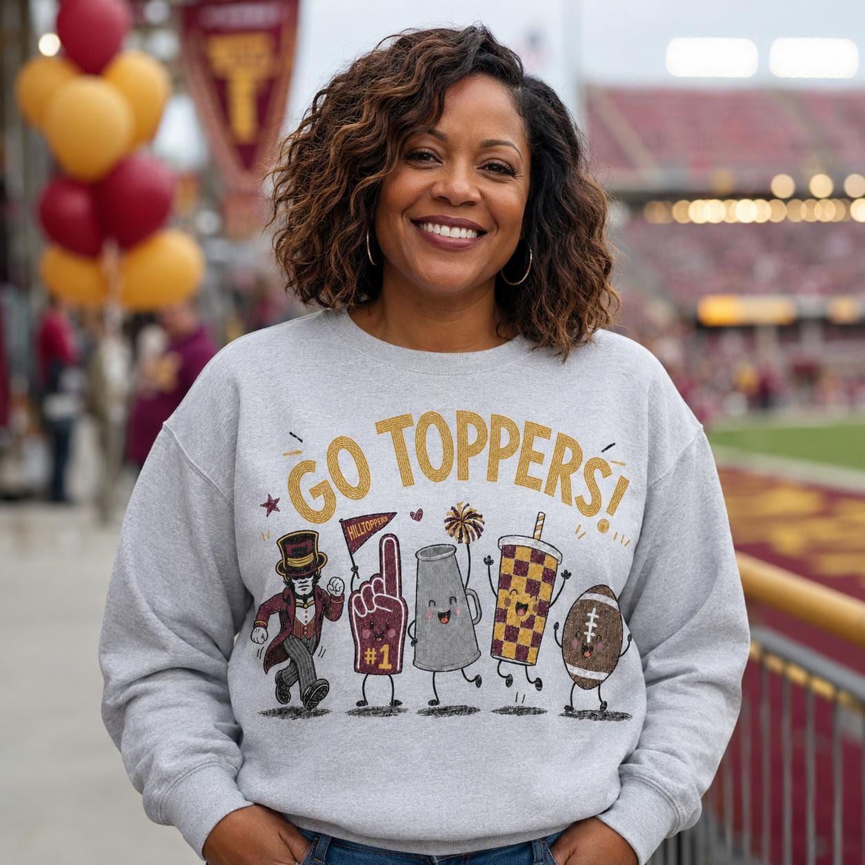 Go Toppers PNG, Hilltoppers Football Game Day Design, Maroon Gold School Spirit Sublimation, Mascot Digital Download