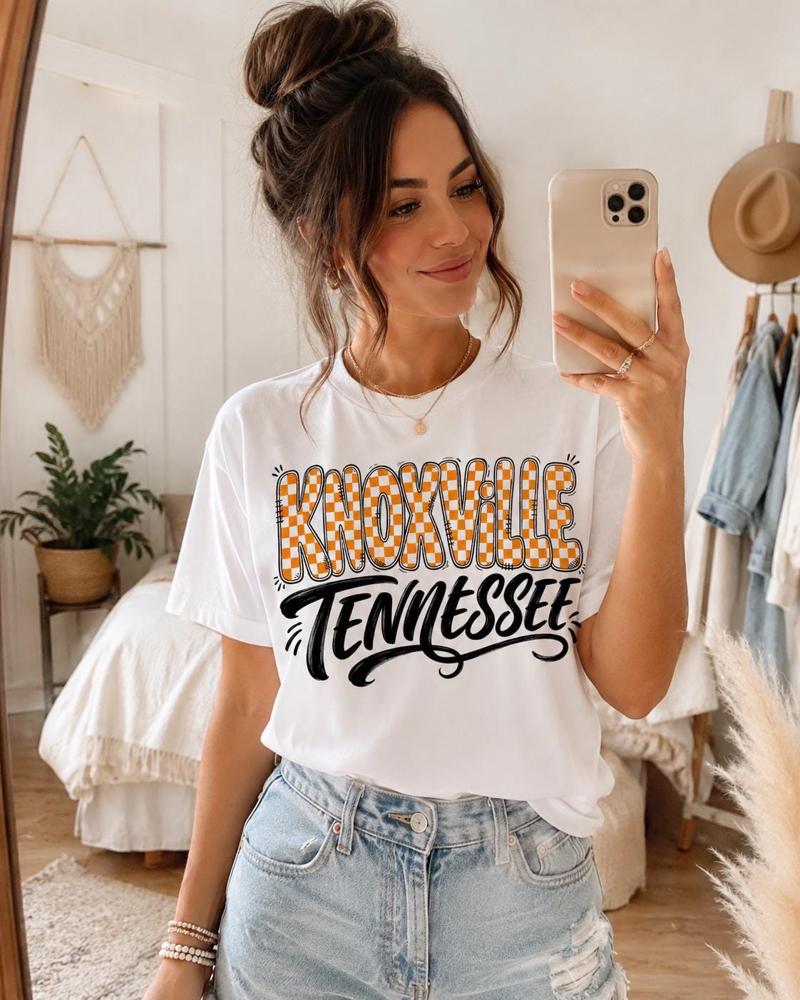 Knoxville Tennessee Checkerboard Design, Game Day Apparel (Digital Download)
