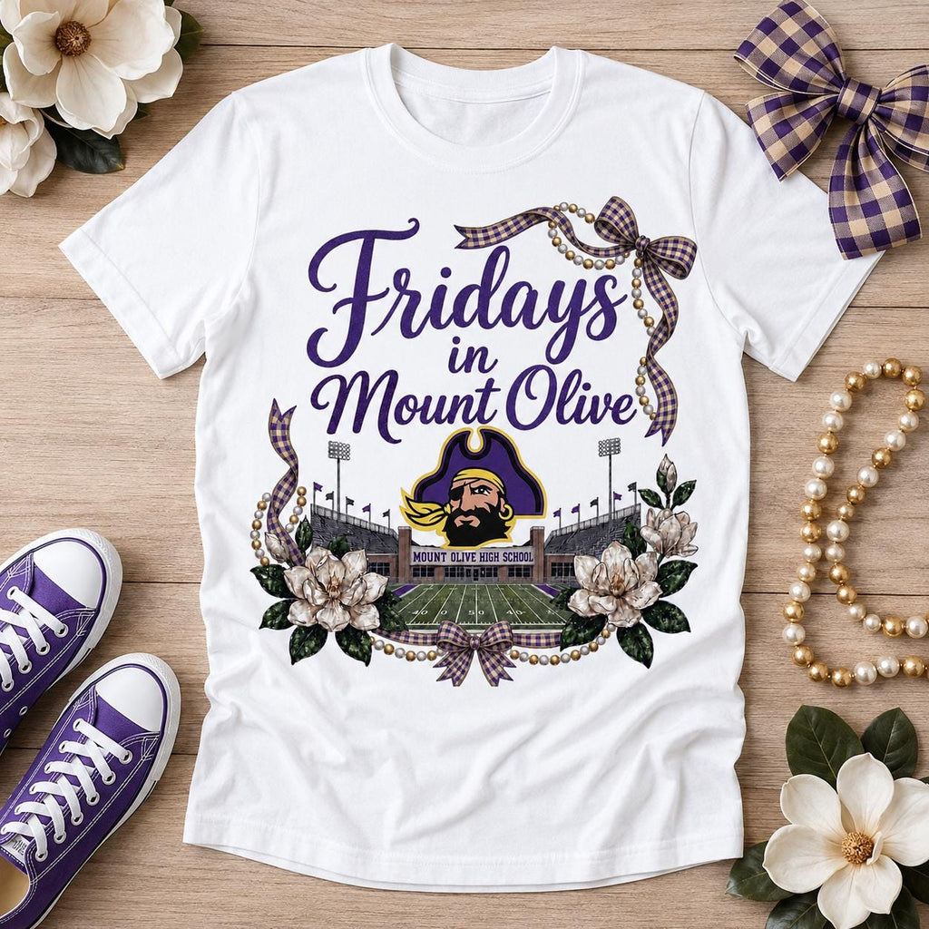 Mount Olive Pirates Football PNG, Purple Gold School Spirit Design (Digital Download)