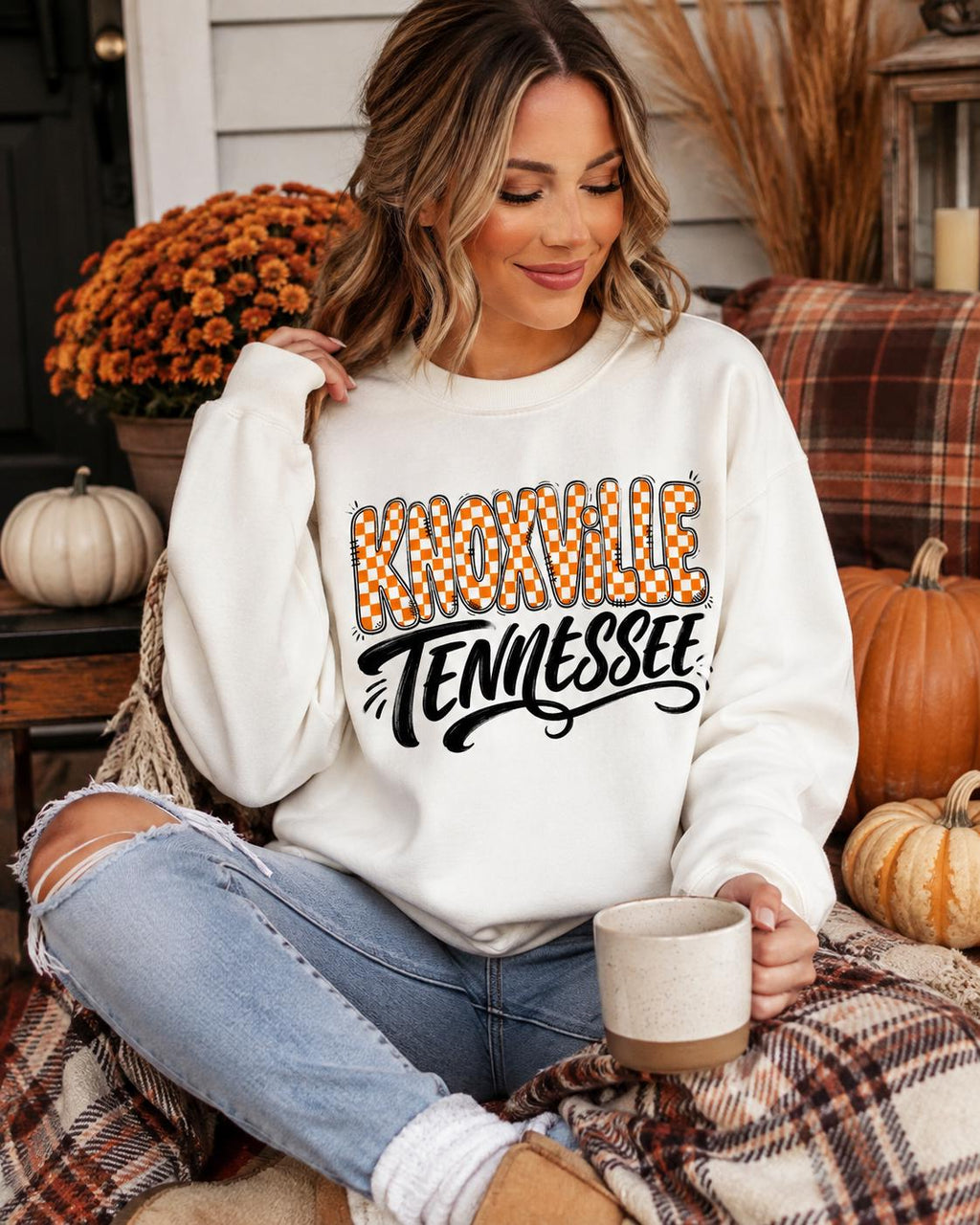 Knoxville Tennessee Checkerboard Design, Game Day Apparel (Digital Download)