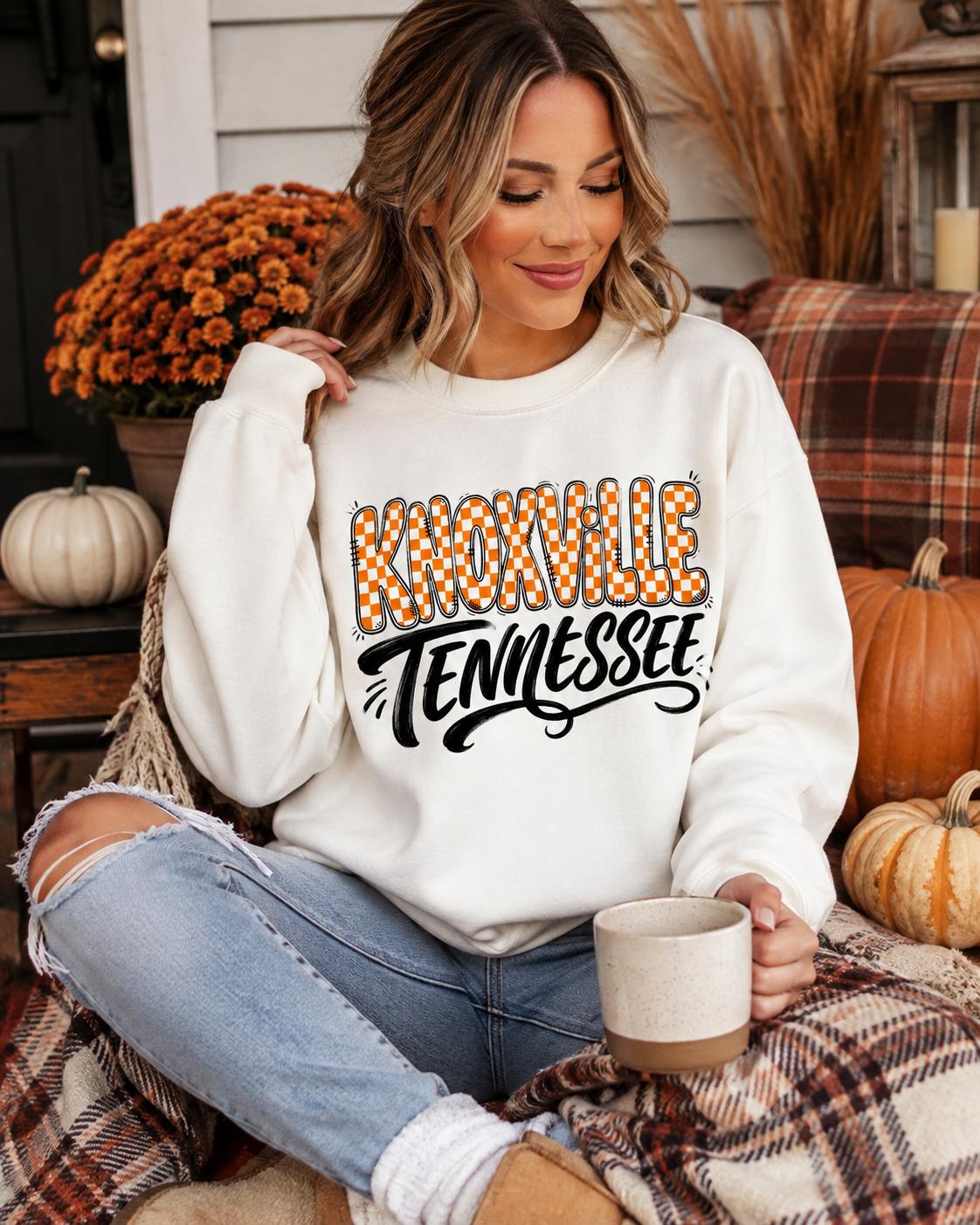 Knoxville Tennessee Checkerboard Design, Game Day Apparel (Digital Download)