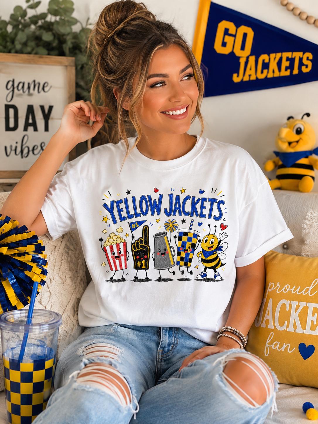 Yellow Jackets Game Day PNG, Doodle Mascot Football Fan Sublimation (Digital Download)