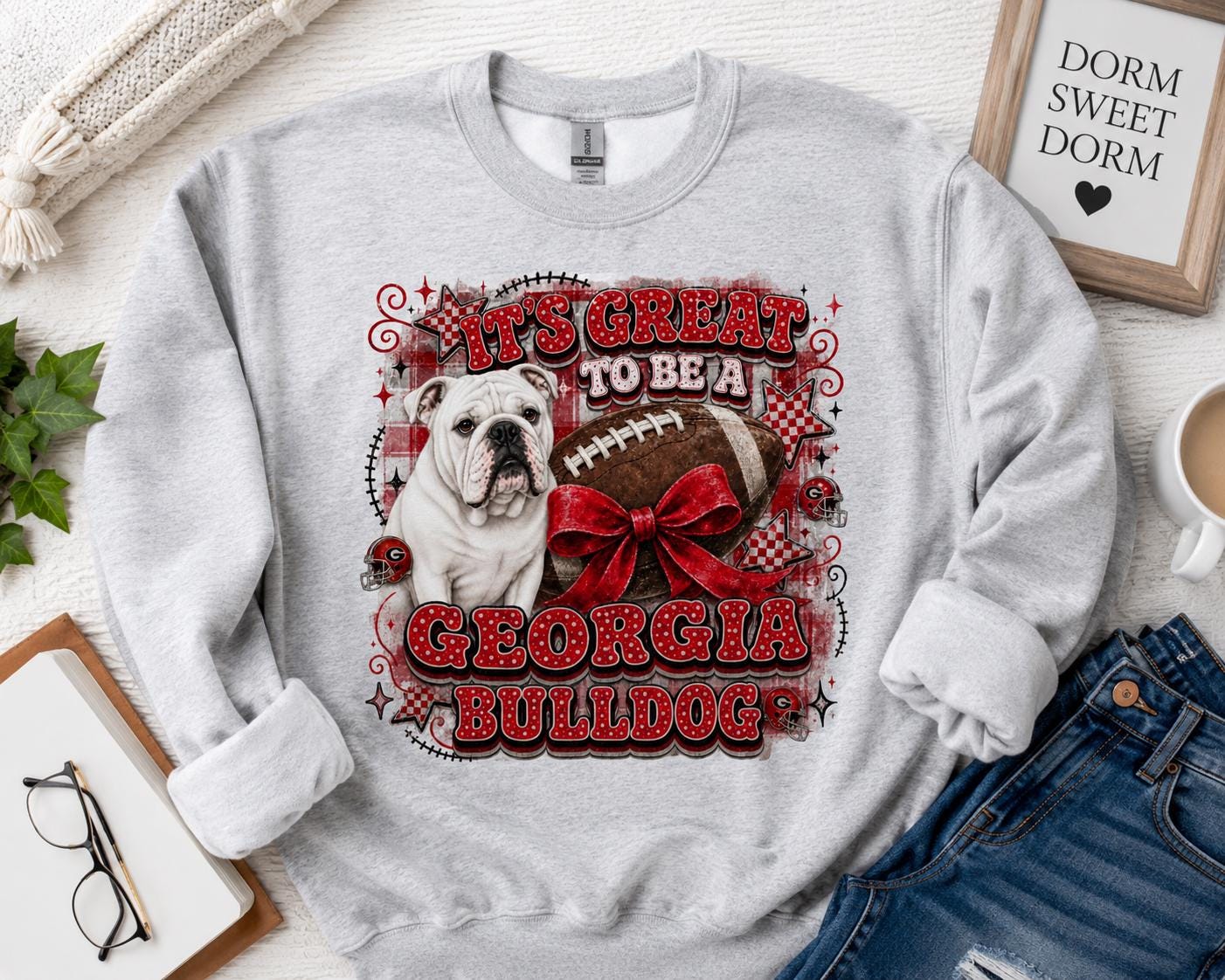 Georgia Bulldog Football Shirt, Retro Game Day Tee, Red Bow Fan Apparel