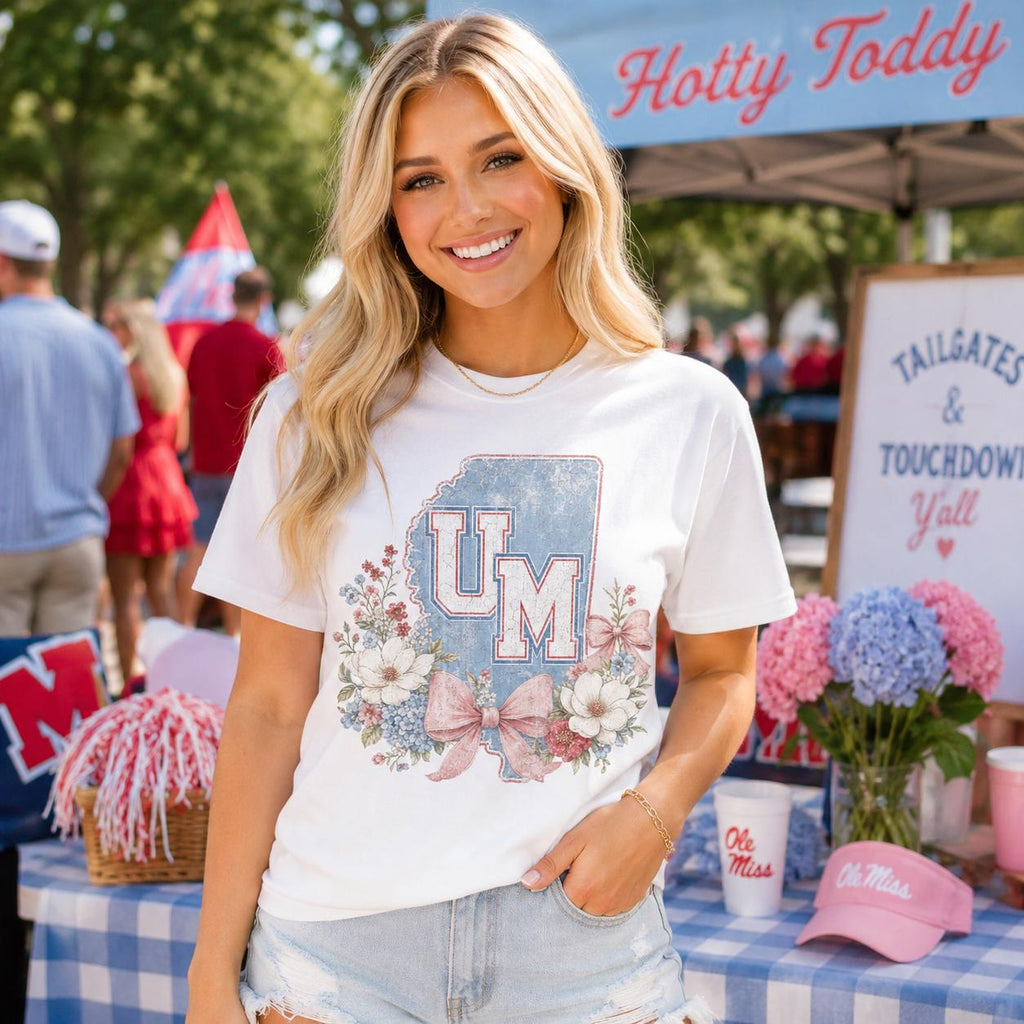 Ole Miss Floral PNG, Mississippi Rebels Game Day Design, Coquette Football (Digital Download)