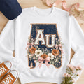 Floral Alabama AU PNG, Navy Orange Game Day Sublimation (Digital Download)