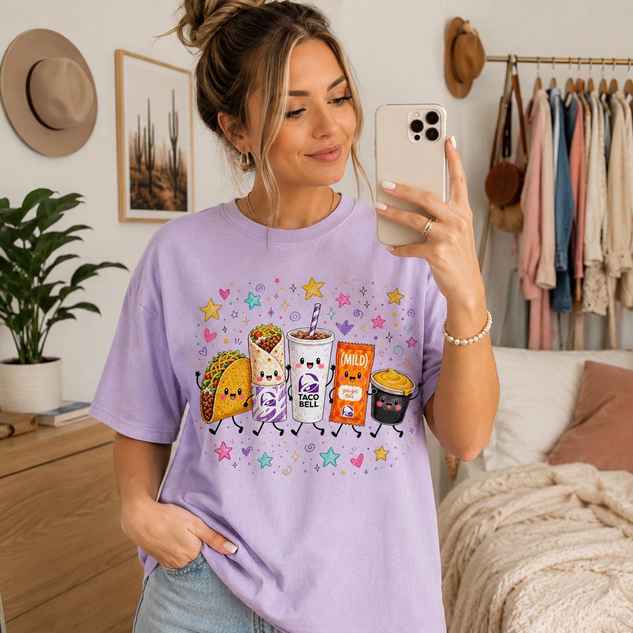 Kawaii Taco Bell Food PNG, Fast Food Sublimation Design (Digital Download)