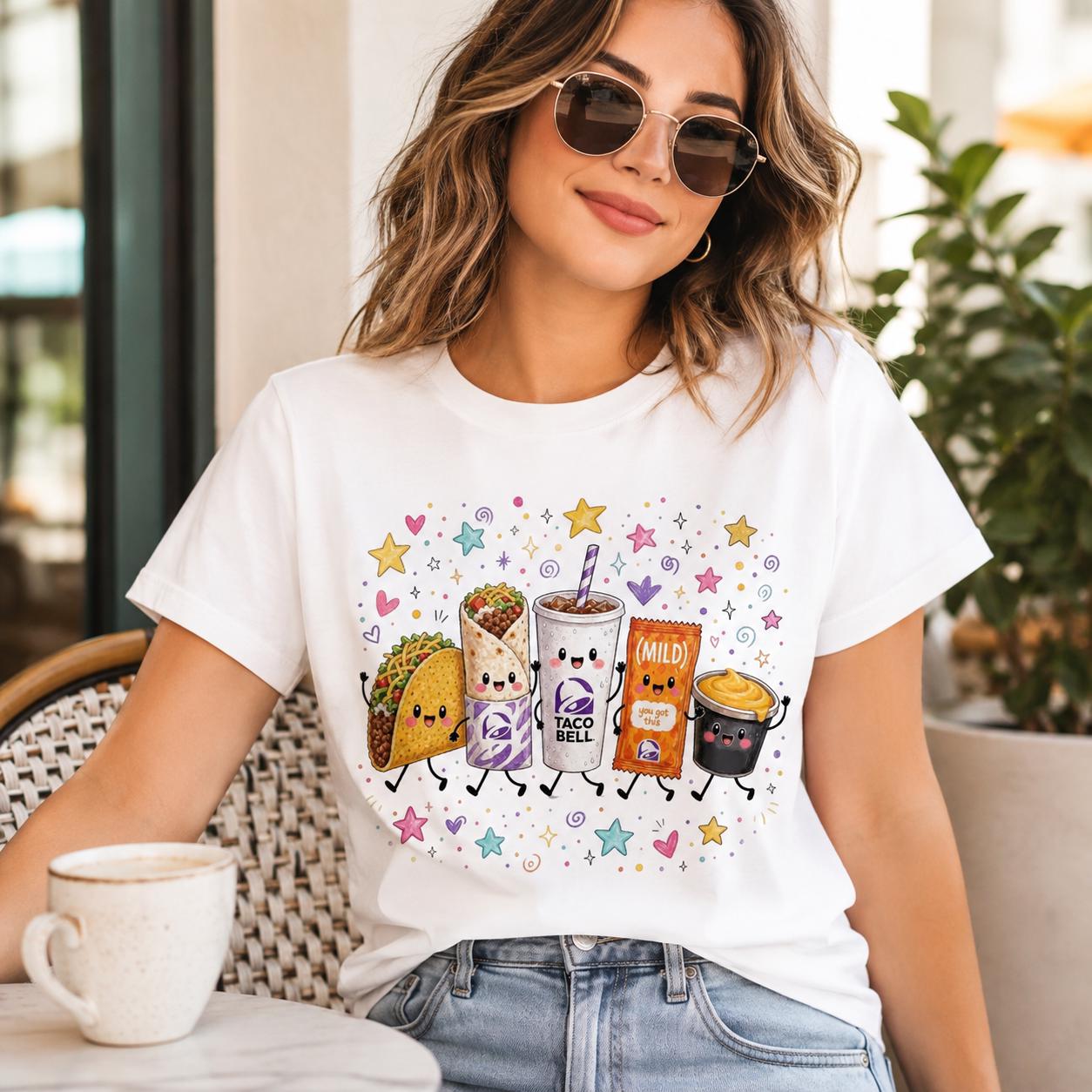 Kawaii Taco Bell Food PNG, Fast Food Sublimation Design (Digital Download)