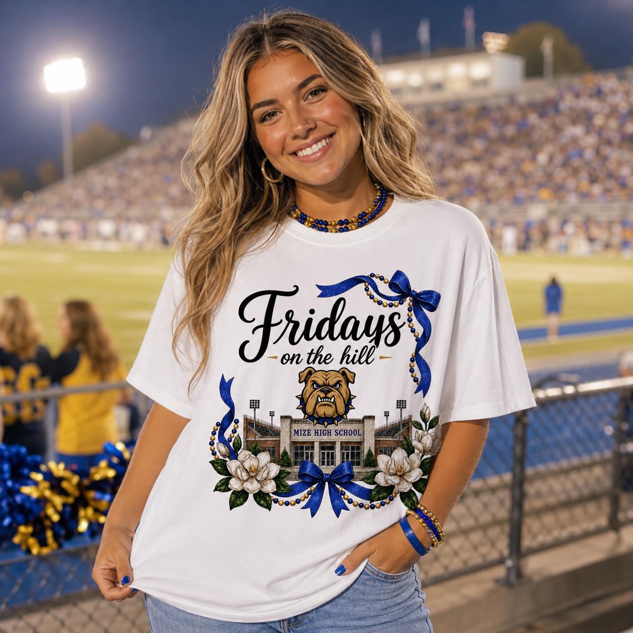 Mize Bulldogs PNG, Fridays on the Hill Design, Mize High School Spirit Graphic (Digital Download)