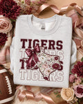Floral Texas Tigers PNG, Maroon Game Day Bow Design (Digital Download)
