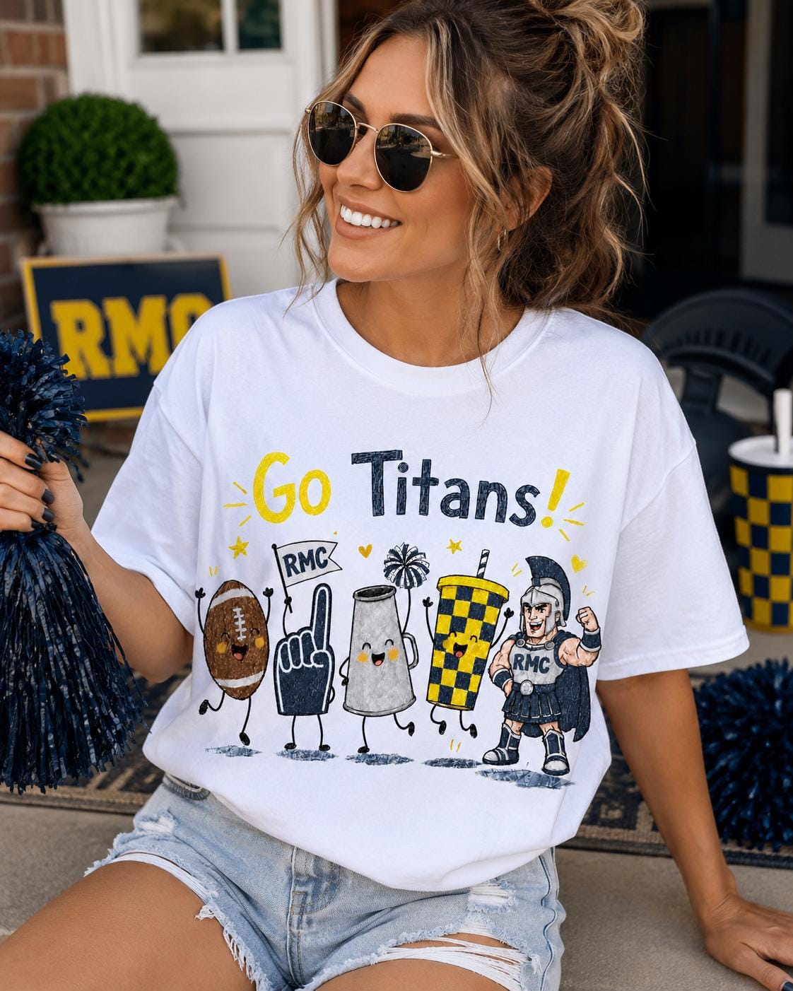 Go Titans Football Shirt, RMC School Spirit Game Day Tee