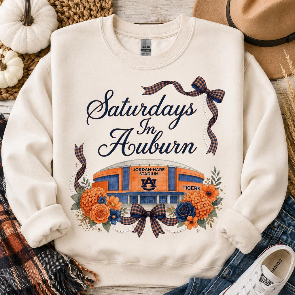 Saturdays in Auburn PNG, Tigers Game Day Watercolor Stadium Design (Digital Download)