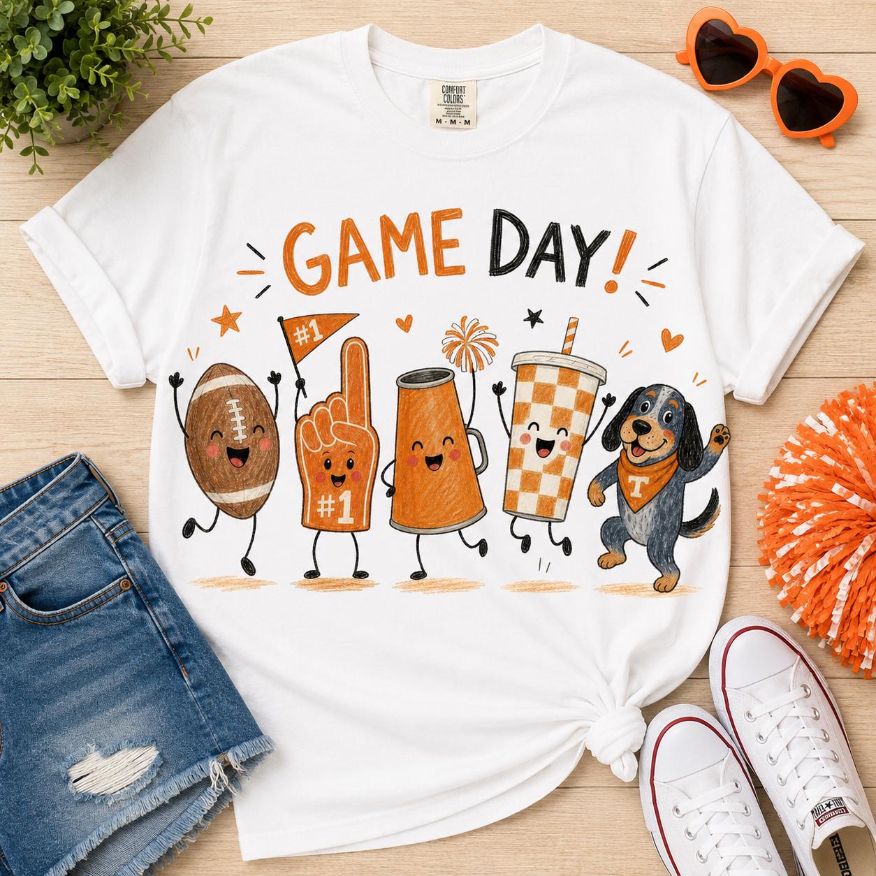 Tennessee Football Game Day PNG, Doodle Fan Sublimation Design (Digital Download)