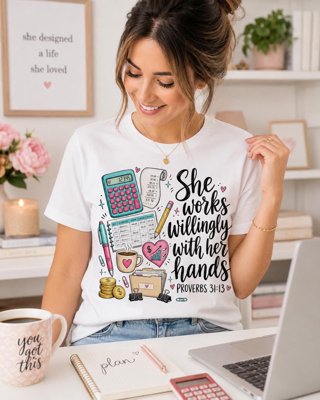 Christian Accountant PNG, Proverbs 31:13 Scripture Design (Digital Download)