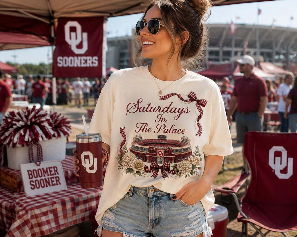 Oklahoma Sooners Stadium Floral PNG | Game Day Apparel Design (Digital Download)
