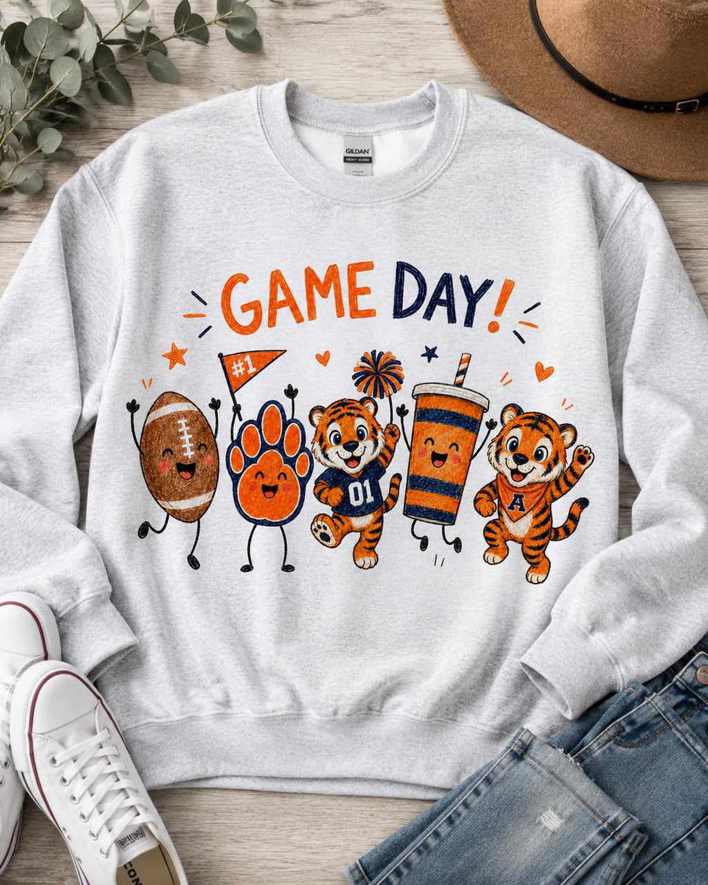 Auburn Tigers Game Day PNG, Football Mascot Sublimation Design (Digital Download)